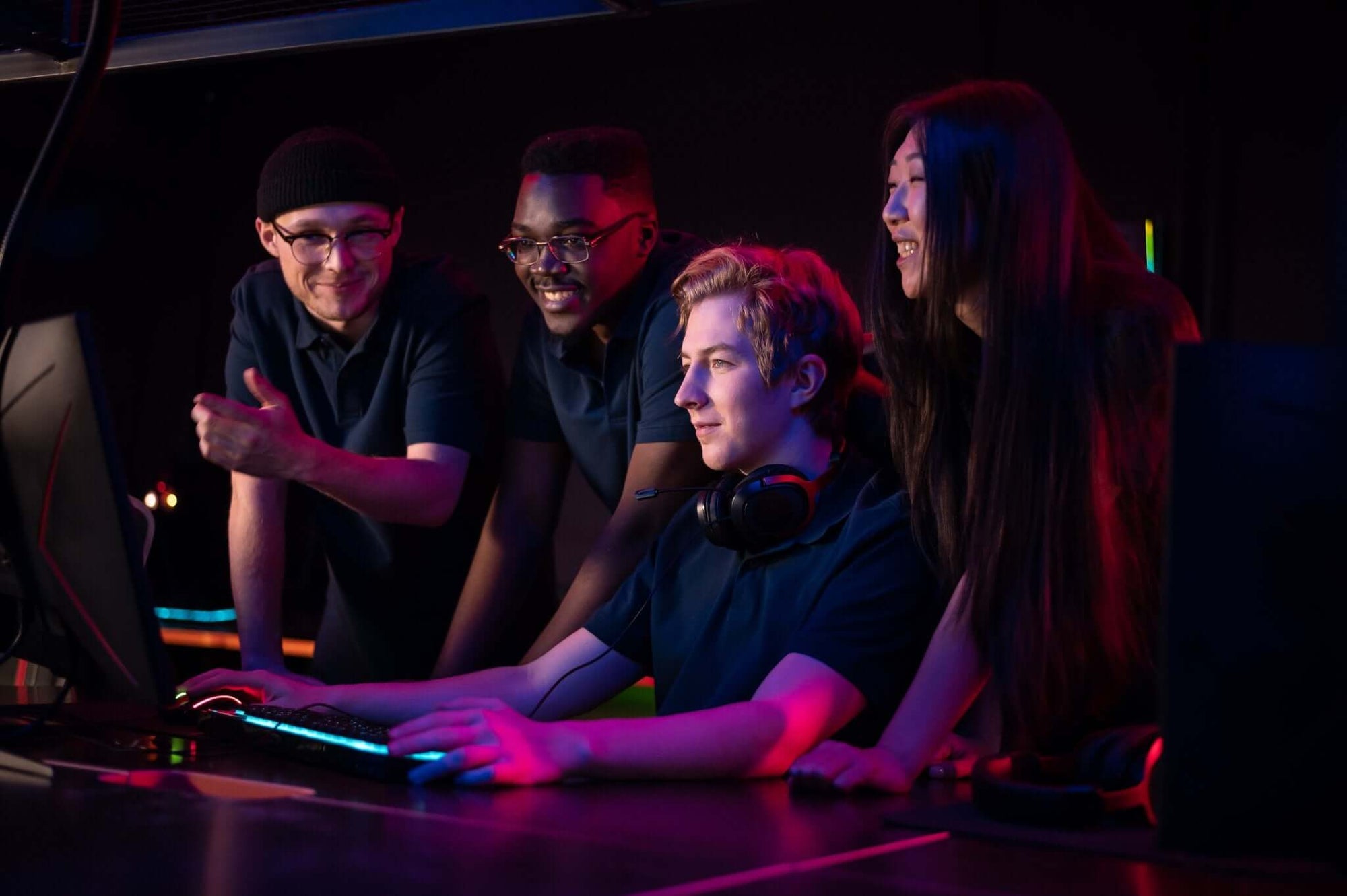 team of gamers working together to win
